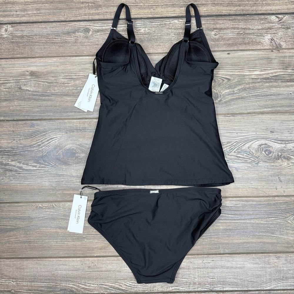 Calvin Klein Women Tankini Swimsuit Top‎ & Bottom Black Size Small NWT $126 - Picture 9 of 10
